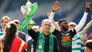 <p>Celtic manager Martin O'Neill and Kelechi Iheanacho with the trophy following the Scottish Gas Men's Scottish Cup final. Pic: Jane Barlow/PA Wire.</p> <p>Celtic manager Martin O'Neill and Kelechi Iheanacho with the trophy following the Scottish Gas Men's Scottish Cup final. Pic: Jane Barlow/PA Wire.</p>