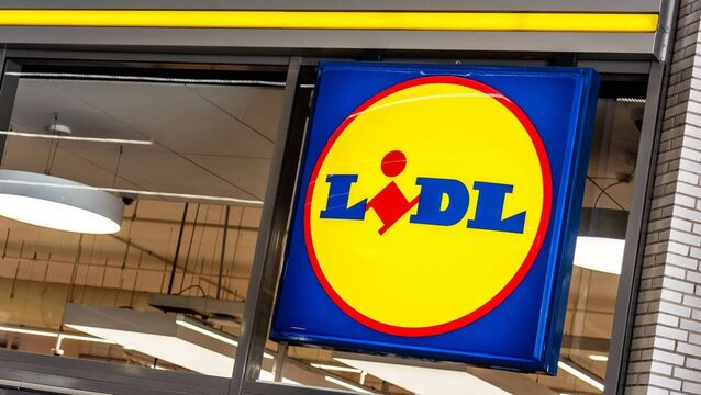 Lidl logo on the supermarket