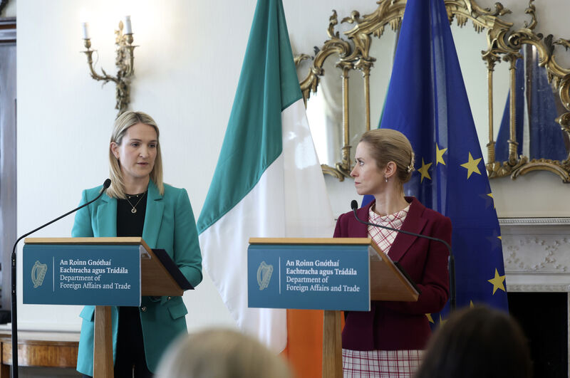 Foreign affairs and defence minister Helen McEntee discuss the issue of Aughinish Alumina and exports to Russia in Dublin on Tuesday with EU High Representative for foreign affairs and security policy Kaja Kallas. Picture: Leah Farrell/RollingNews Foreign affairs and defence minister Helen McEntee discuss the issue of Aughinish Alumina and exports to Russia in Dublin on Tuesday with EU High Representative for foreign affairs and security policy Kaja Kallas. Picture: Leah Farrell/RollingNews