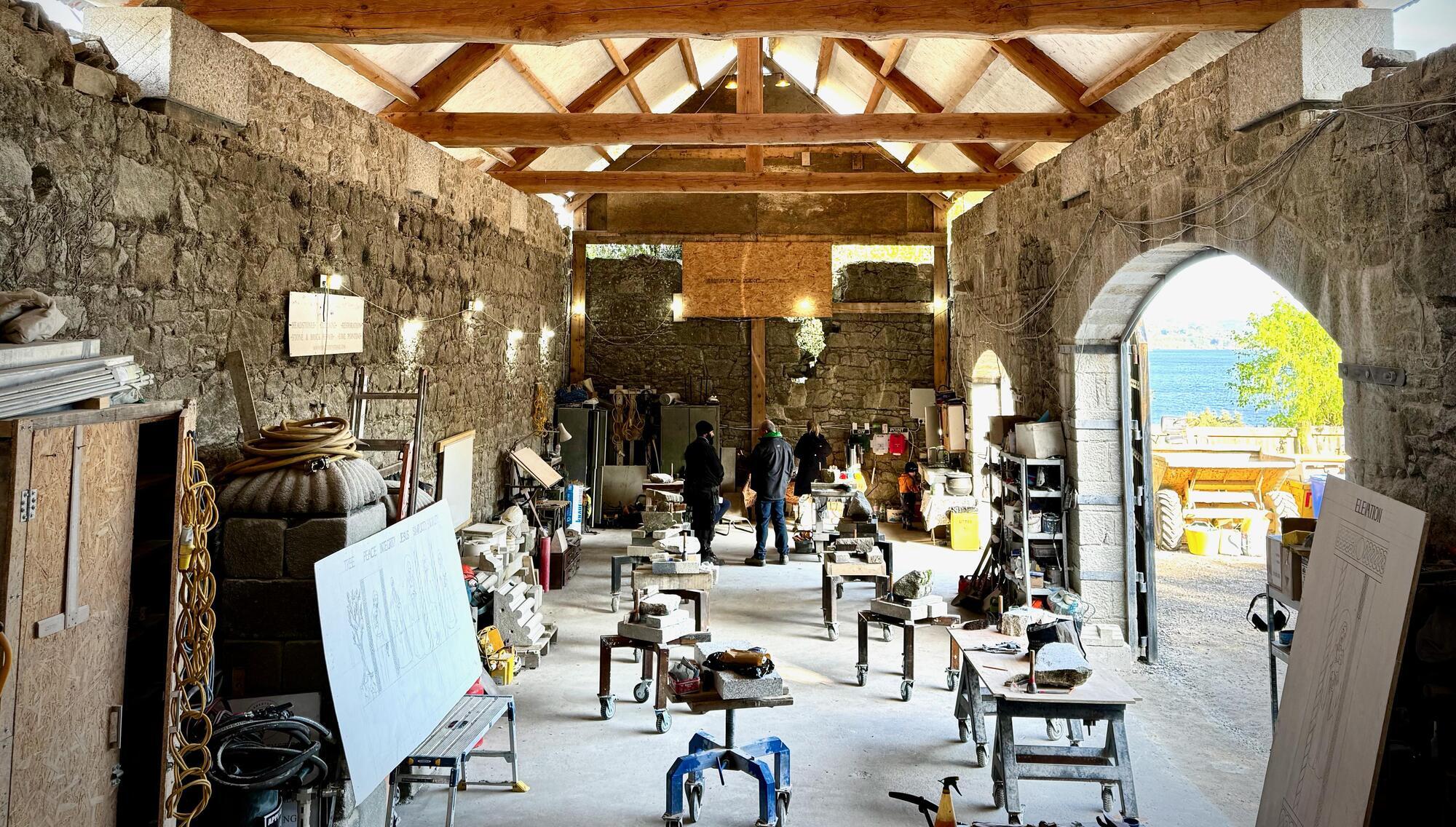 O'Flaherty Stone Workshop in Ballyknockan, Co Wicklow.