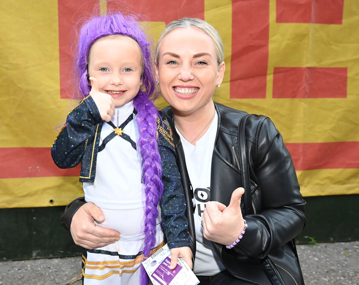 Keely Tobin and Millie Rose Daly from Fethard, Co Tipperary, arriving for the K Pop Forever! Tribute at The Marquee in Cork on Wednesday evening. Picture: Eddie O'Hare