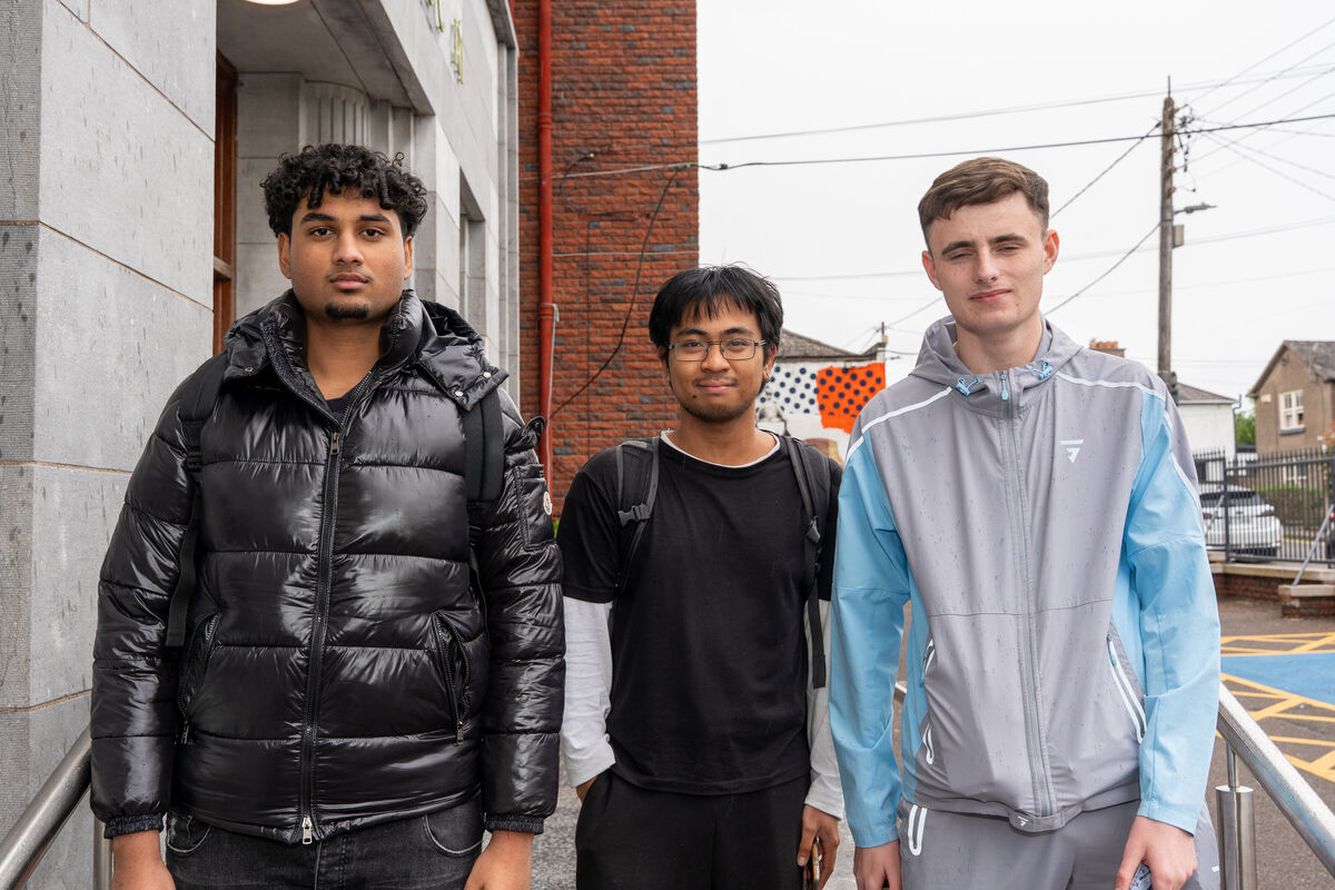 (Left to right) Mahin Mohammed, John Lawrence Paloma, and Tommy Higgins from Colláiste Christ Rí, who sat Maths Paper 1 last week. Picture: Noel Sweeney (Left to right) Mahin Mohammed, John Lawrence Paloma, and Tommy Higgins from Colláiste Christ Rí, who sat Maths Paper 1 last week. Picture: Noel Sweeney