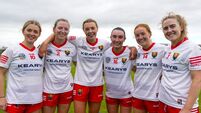 Cork players Hayley Ryan,Izzy O'Regan,Aisling Egan,Anna Kearney,Orlaith Cahalane and Libby Coppinger after the game 6/6/2026