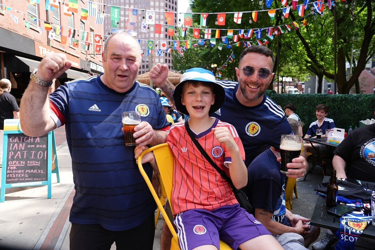 Scotland fans in Boston, Massachusetts. Picture: Martin Rickett/PA Wire