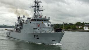 <p>LÉ Eithne leaves Haulbowline, Cork, for a deployment to assist with humanitarian mission Operation Pontus. File picture: Michael Mac Sweeney/Provision</p>