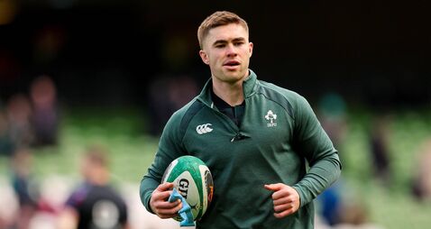 Jack Crowley during the warm up ahead of the match 14/3/2026