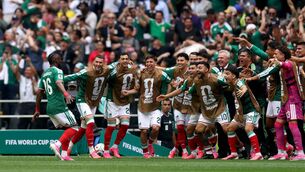 <p>Julian Quinones celebrates with teammates after scoring the first goal of the competition. Picture: Luke Hales/Getty</p> <p>Julian Quinones celebrates with teammates after scoring the first goal of the competition. Picture: Luke Hales/Getty</p>