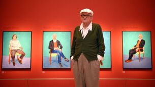 <p>David Hockney with some of his portraits at the Royal Academy of Arts (Andrew Matthews/PA)</p> <p>David Hockney with some of his portraits at the Royal Academy of Arts (Andrew Matthews/PA)</p>