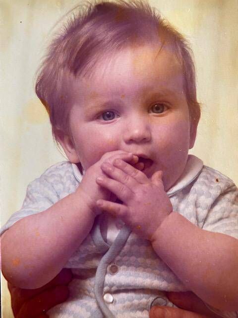 The first picture taken of Dominic when he was six months old. The first picture taken of Dominic when he was six months old.