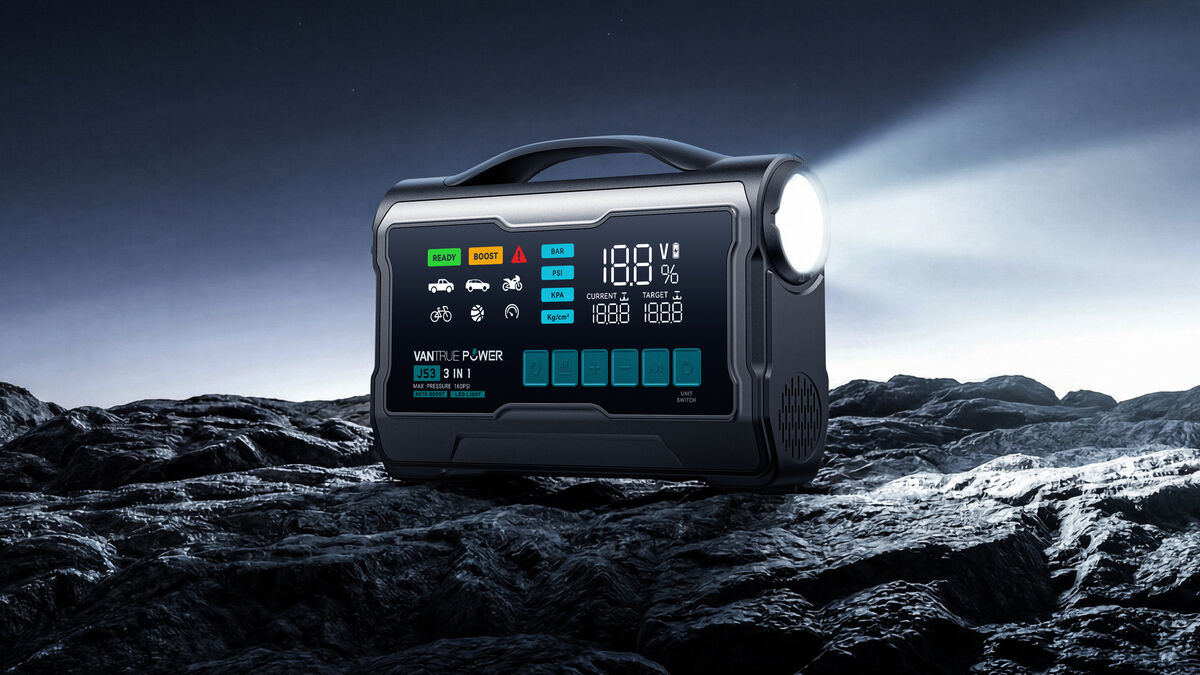 The rugged design features a practical rubber-style handle and protective flaps to keep cables and nozzles secure. Picture: Vantrue The rugged design features a practical rubber-style handle and protective flaps to keep cables and nozzles secure. Picture: Vantrue