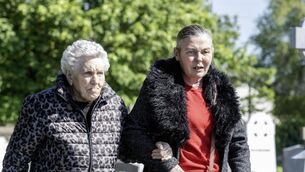 <p>Mother and baby home survivor, the late Rosie McKinney, with her daughter Mags in 2024. Mags McKinney died aged 49 this week. Picture: Finbarr O'Rourke</p>