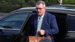 <p>Jeffrey Donaldson arriving at Newry Crown Court, where he and his wife Eleanor Donaldson are accused of historical sexual offences. Picture: Liam McBurney/PA Wire</p> <p>Jeffrey Donaldson arriving at Newry Crown Court, where he and his wife Eleanor Donaldson are accused of historical sexual offences. Picture: Liam McBurney/PA Wire</p>