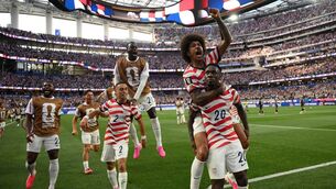 <p>SOFI, SO GOOD: Former Arsenal talent Folarin Balogun celebrates with USA teammates after scoring his team's third goal in the hosts' World Cup Group D win over Paraguay at the Los Angeles Stadium in Inglewood. Pic: Patrick T. Fallon / AFP via Getty Images</p> <p>SOFI, SO GOOD: Former Arsenal talent Folarin Balogun celebrates with USA teammates after scoring his team's third goal in the hosts' World Cup Group D win over Paraguay at the Los Angeles Stadium in Inglewood. Pic: Patrick T. Fallon / AFP via Getty Images</p>