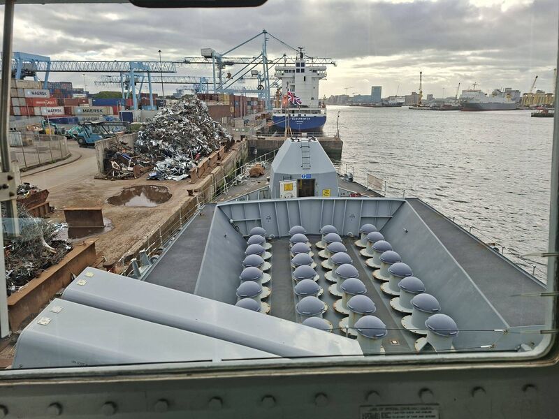 Vertical launch system aboard HMS Somerset housing 32 missile cells. Photo: Cormac O’Keeffe. 