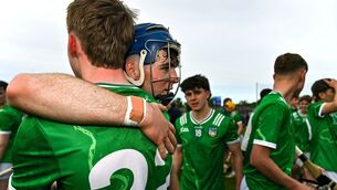 <p>Shane Waters celebrates with teammates after an emphatic win. Pic: Tom Beary/Sportsfile</p> <p>Shane Waters celebrates with teammates after an emphatic win. Pic: Tom Beary/Sportsfile</p>