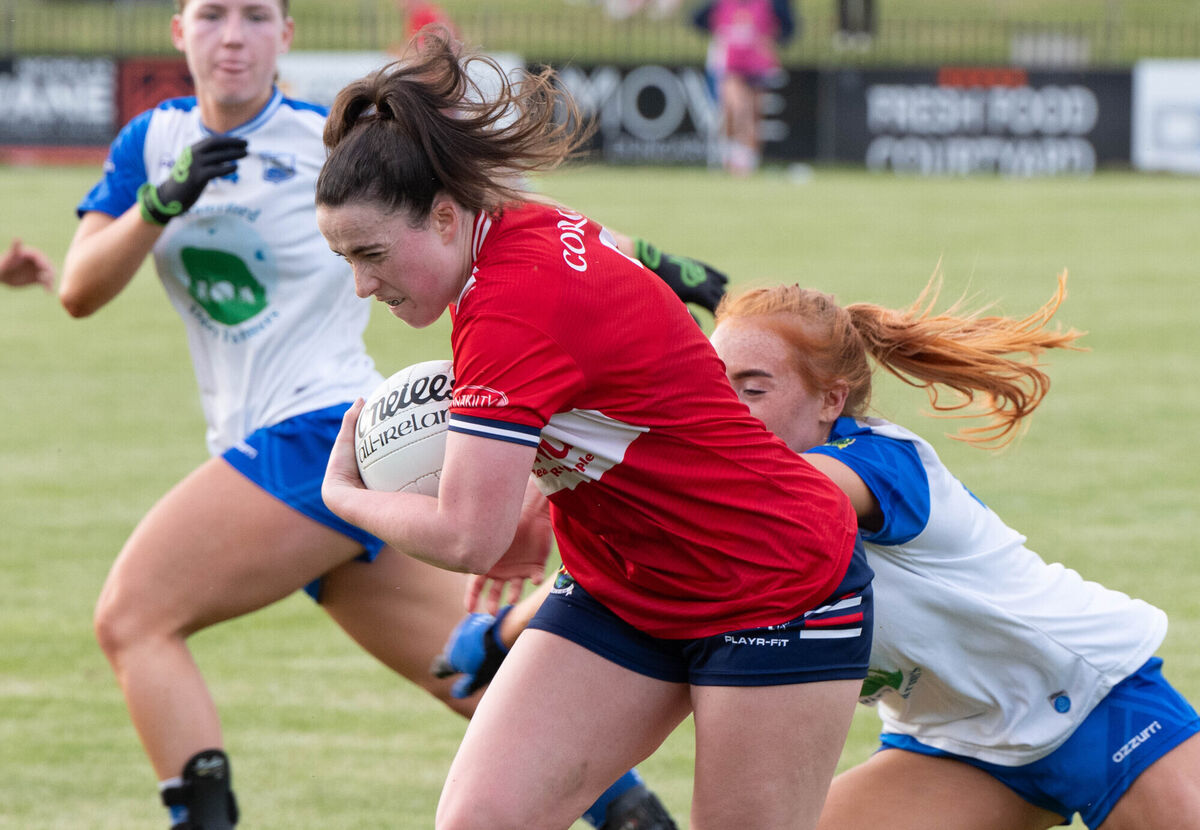 Cork's Shauna Kelly breaks away from Waterford's Maeve Daly. Picture: Howard Crowdy Cork's Shauna Kelly breaks away from Waterford's Maeve Daly. Picture: Howard Crowdy