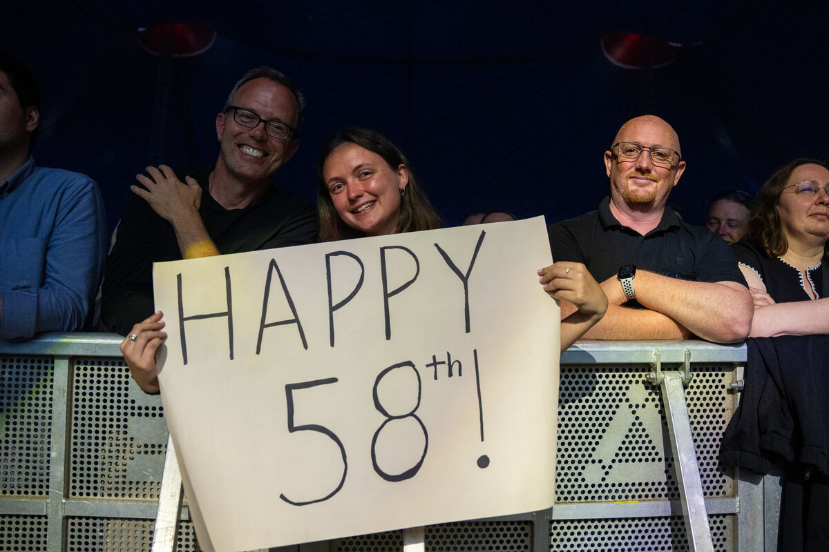 David Gray fans bring a birthday wish sign as he performs at The Marquee on the night of his 58th birthday. David Gray fans bring a birthday wish sign as he performs at The Marquee on the night of his 58th birthday.