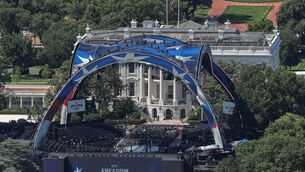 The arena for the UFC Freedom 250 fights is on the South Lawn of the White House (Rahmat Gul/AP) The arena for the UFC Freedom 250 fights is on the South Lawn of the White House (Rahmat Gul/AP)
