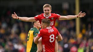 <p>ON AIR: Cork's Tommy Walsh and Ian Maguire celebrate after their All-Ireland SFC Round 2A tie over Donegal in Ballybofey. Pic: Ramsey Cardy/Sportsfile</p> <p>ON AIR: Cork's Tommy Walsh and Ian Maguire celebrate after their All-Ireland SFC Round 2A tie over Donegal in Ballybofey. Pic: Ramsey Cardy/Sportsfile</p>