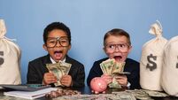 Young Business Boys with Money Savings