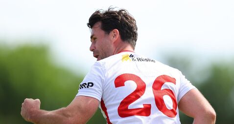Darren McCurry celebrates his score 14/6/2026