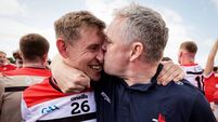 Anthony Williams and Gavin Devlin celebrate after the game 14/6/2026