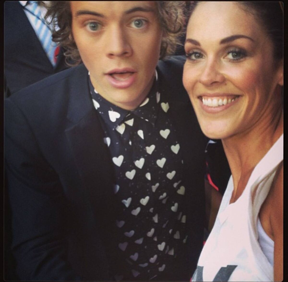 Glenda Gilson pictured with Harry Styles during the One Direction: This Is Us movie premiere in August 2013. Picture: Glenda Gilson/Instagram. Glenda Gilson pictured with Harry Styles during the One Direction: This Is Us movie premiere in August 2013. Picture: Glenda Gilson/Instagram.