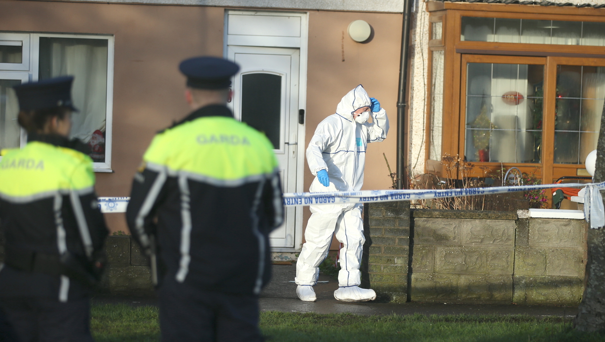 The scene at the twins' home in Castle Park, Tallaght, Dublin, on the day of the stabbing in December 2023. File picture: Stephen Collins