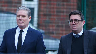 <p>British Labour Party leader Keir Starmer, left, could face a leadership challenge from Andy Burnham depending on the outcome of the Makerfield by-election on Thursday. File picture: PA</p>