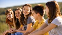 Group of children bonding outdoors