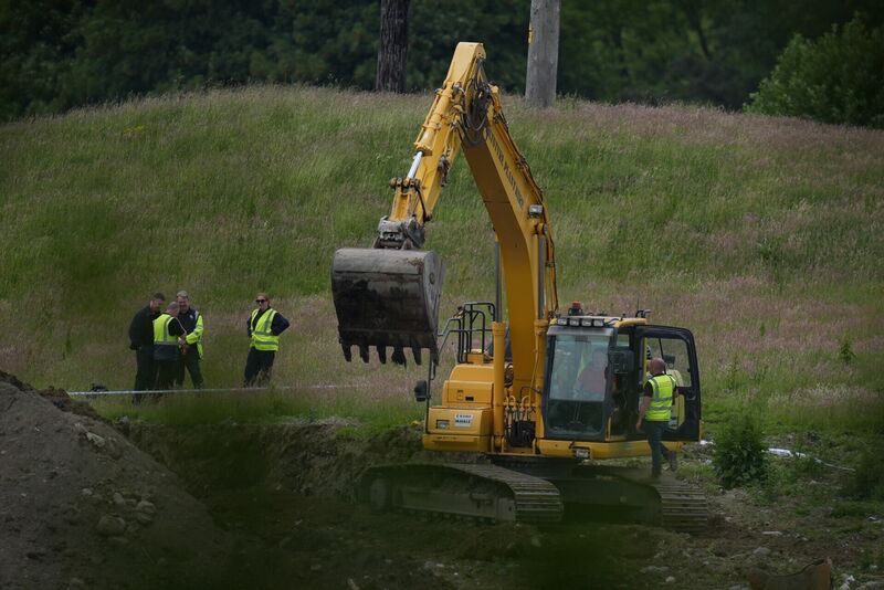 The scene at an area of open ground in Co Wicklow, near the border with Co Kildare, where gardaí are conducting a search. Picture: Niall Carson/PA Wire The scene at an area of open ground in Co Wicklow, near the border with Co Kildare, where gardaí are conducting a search. Picture: Niall Carson/PA Wire