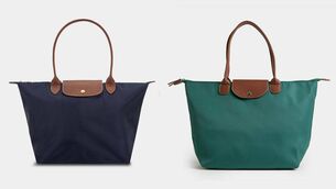 <p>A composite photo of bags marketed by Longchamp, left, and Dunnes Stores, right. The French firms claim the Irish retailer has been selling a 'major designer dupe' and 'a dead ringer' for the Longchamp Le Pilage bag. File picture</p> <p>A composite photo of bags marketed by Longchamp, left, and Dunnes Stores, right. The French firms claim the Irish retailer has been selling a 'major designer dupe' and 'a dead ringer' for the Longchamp Le Pilage bag. File picture</p>