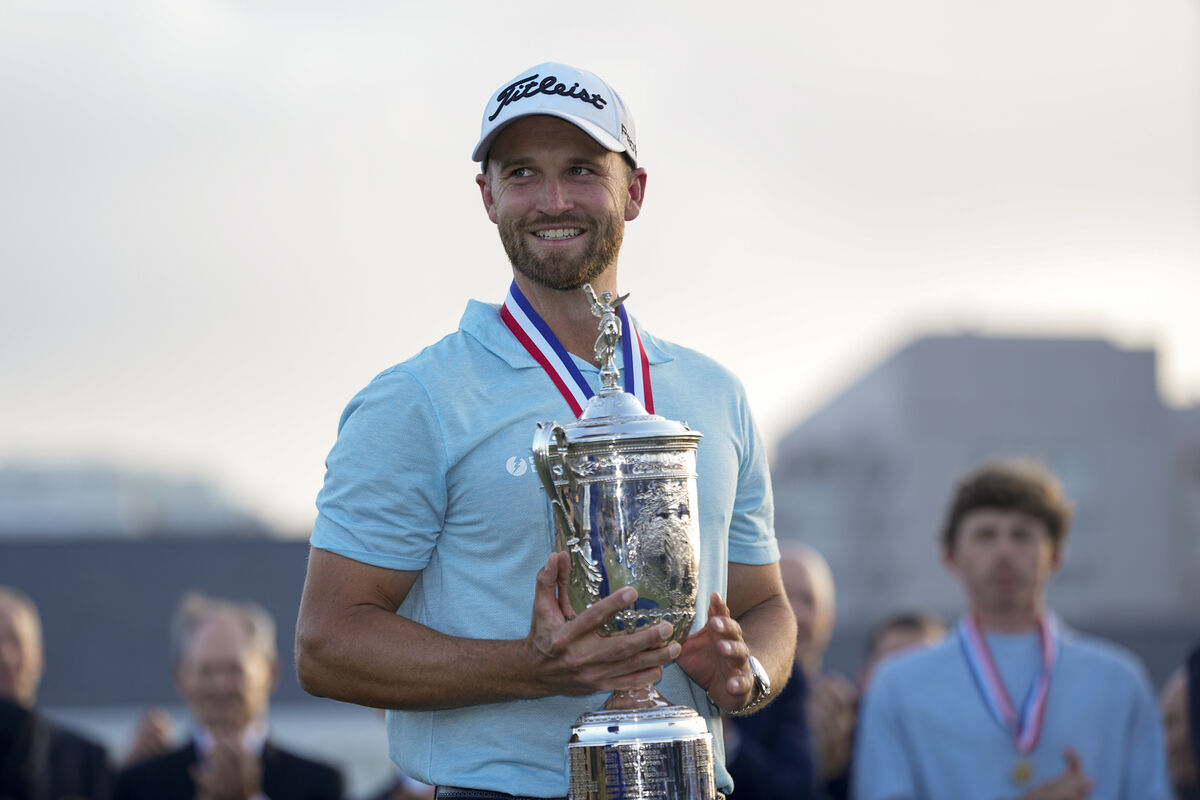 Wyndham Clark holds the holds the trophy after winning the 2023 US Open golf tournament at Los Angeles Country Club. Pic: AP Photo/George Walker IV Wyndham Clark holds the holds the trophy after winning the 2023 US Open golf tournament at Los Angeles Country Club. Pic: AP Photo/George Walker IV