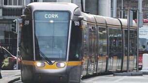 <p>The scene is currently cordoned off for a technical examination, with Luas Green Line services suspended in the area and local traffic diversions in place.</p> <p>The scene is currently cordoned off for a technical examination, with Luas Green Line services suspended in the area and local traffic diversions in place.</p>
