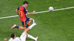 <p>Shamrock Rovers defender Roberto Lopes was a key figure in Cape Verde's draw with Spain. Pic: AP Photo/Jacob Kupferman</p>