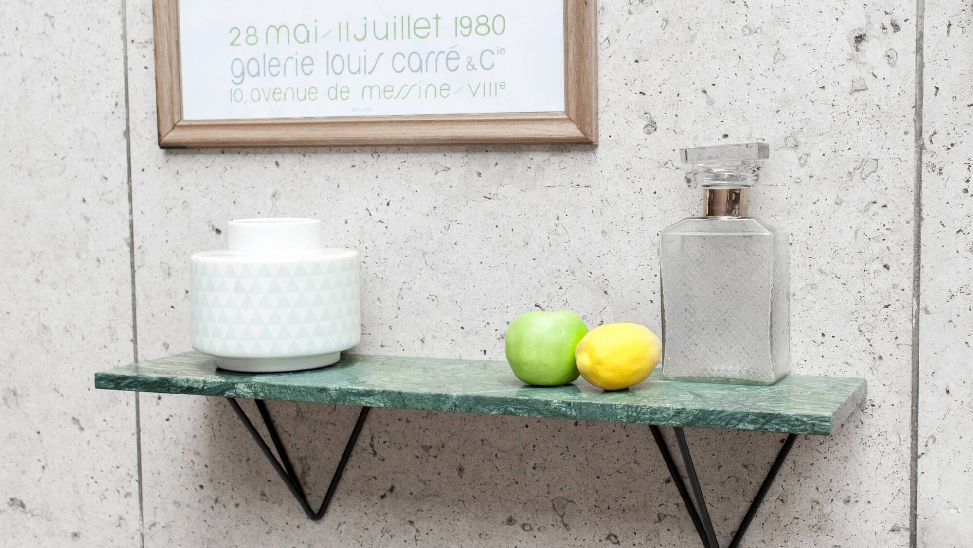 The Trivisan green marble shelf.