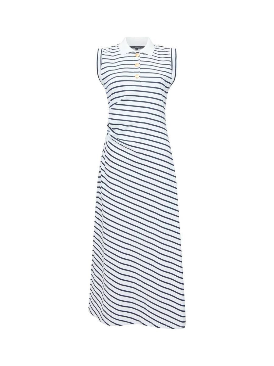 Monochrome Striped Polo Dress, €110, French Connection. Monochrome Striped Polo Dress, €110, French Connection.