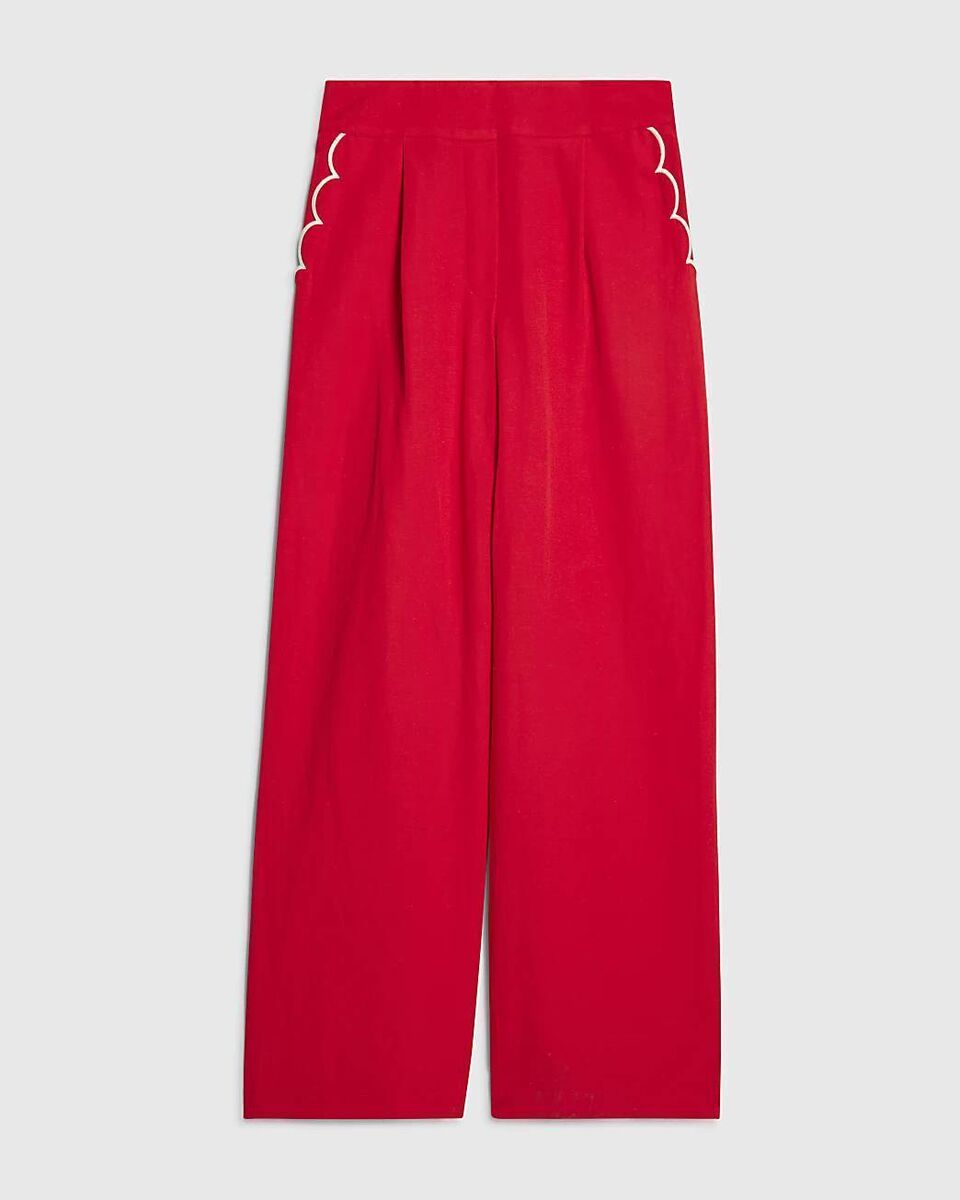 Red Scallop Edge Trousers, €50, River Island. Red Scallop Edge Trousers, €50, River Island.