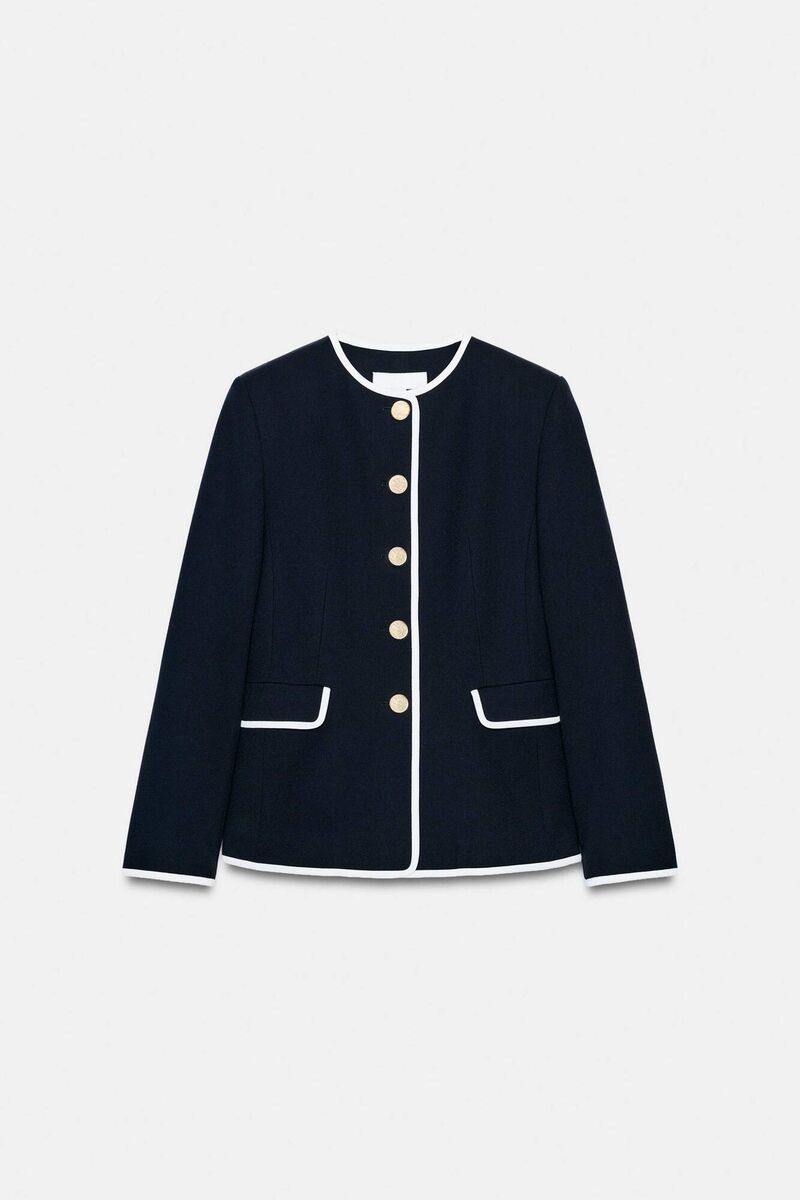 Contrast Trim Blazer, €59.95, Zara. Contrast Trim Blazer, €59.95, Zara.