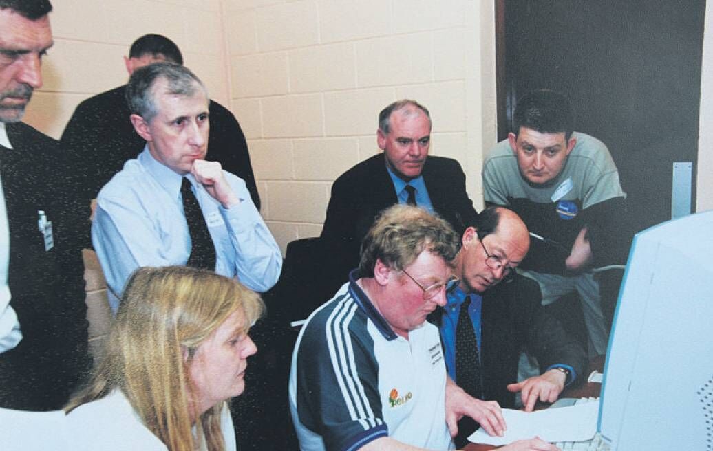 Bill Kenneally (pictured centre using keyboard) working as a tallyman at an election count in the Butler Community Centre Bill Kenneally (pictured centre using keyboard) working as a tallyman at an election count in the Butler Community Centre