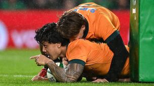<p>Exeter Chiefs' run to the English Premiership final means the arrival of Len Ikitau and Tom Hooper to the Wallabies' camp will be delayed. Pic: David Fitzgerald/Sportsfile</p> <p>Exeter Chiefs' run to the English Premiership final means the arrival of Len Ikitau and Tom Hooper to the Wallabies' camp will be delayed. Pic: David Fitzgerald/Sportsfile</p>