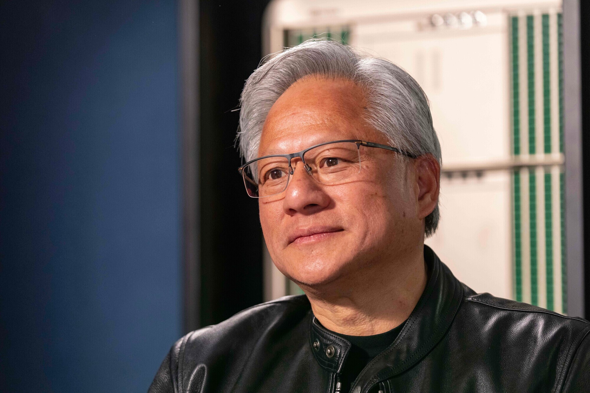 Jensen Huang has said society must change now that artificial intelligence is here (AP Photo/Jeffrey McWhorter)