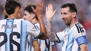 <p>TOP MAN: Argentina's Lionel Messi Argentina celebrates with teammates after completing his hat-trick in the World Cup Group J win over Algeria at Kansas City Stadium. Pic: Michael Steele/Getty Images</p> <p>TOP MAN: Argentina's Lionel Messi Argentina celebrates with teammates after completing his hat-trick in the World Cup Group J win over Algeria at Kansas City Stadium. Pic: Michael Steele/Getty Images</p>