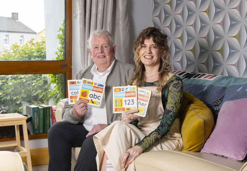 Father and daughter John and Kathi Burke from Waterford city with their new book for 0-3 year olds, 'Irelandopedia'. Photograph: Patrick Browne Father and daughter John and Kathi Burke from Waterford city with their new book for 0-3 year olds, 'Irelandopedia'. Photograph: Patrick Browne