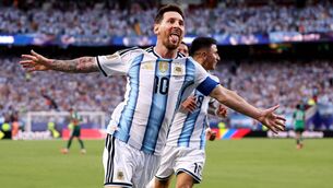 <p>Lionel Messi #10 of Argentina celebrates scoring his team's first goal during the FIFA World Cup 2026 Group J match between Argentina and Algeria at Kansas City Stadium on June 16, 2026 in Kansas City, Missouri. (Photo by Charlotte Wilson/Getty Images)</p>