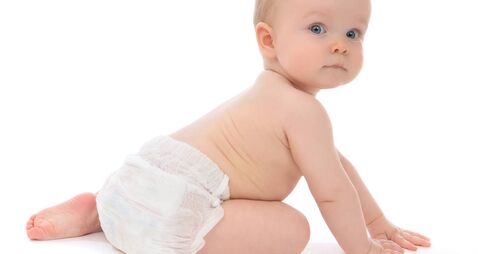 Infant child baby toddler sitting crawling backwards