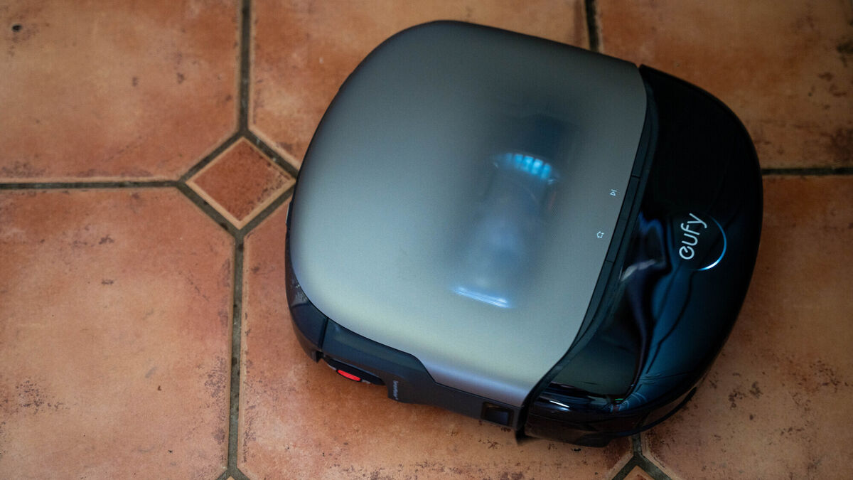 Internal lights within the transparent dustbin provide a striking glow, making it easy to monitor debris collection. Picture: Noel Campion
