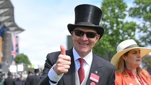 <p>Aidan O'Brien savours the moment after the Queen Mary Stakes victory of Victorious on Wednesday put him one win short of a century of Royal Ascot successes. 	Picture: Healy Racing</p>