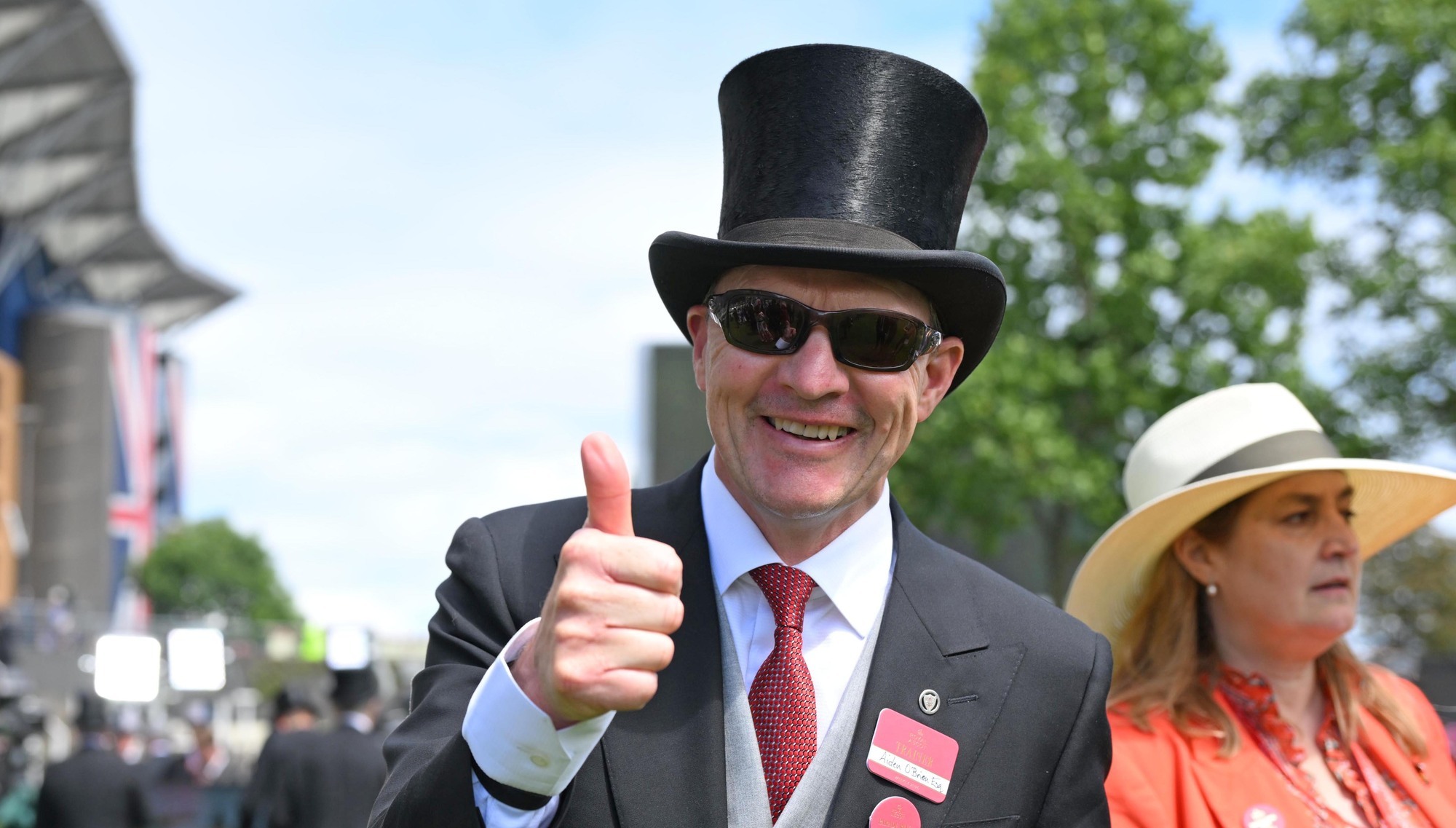 Aidan O'Brien savours the moment after the Queen Mary Stakes victory of Victorious on Wednesday put him one win short of a century of Royal Ascot successes. 	Picture: Healy Racing
