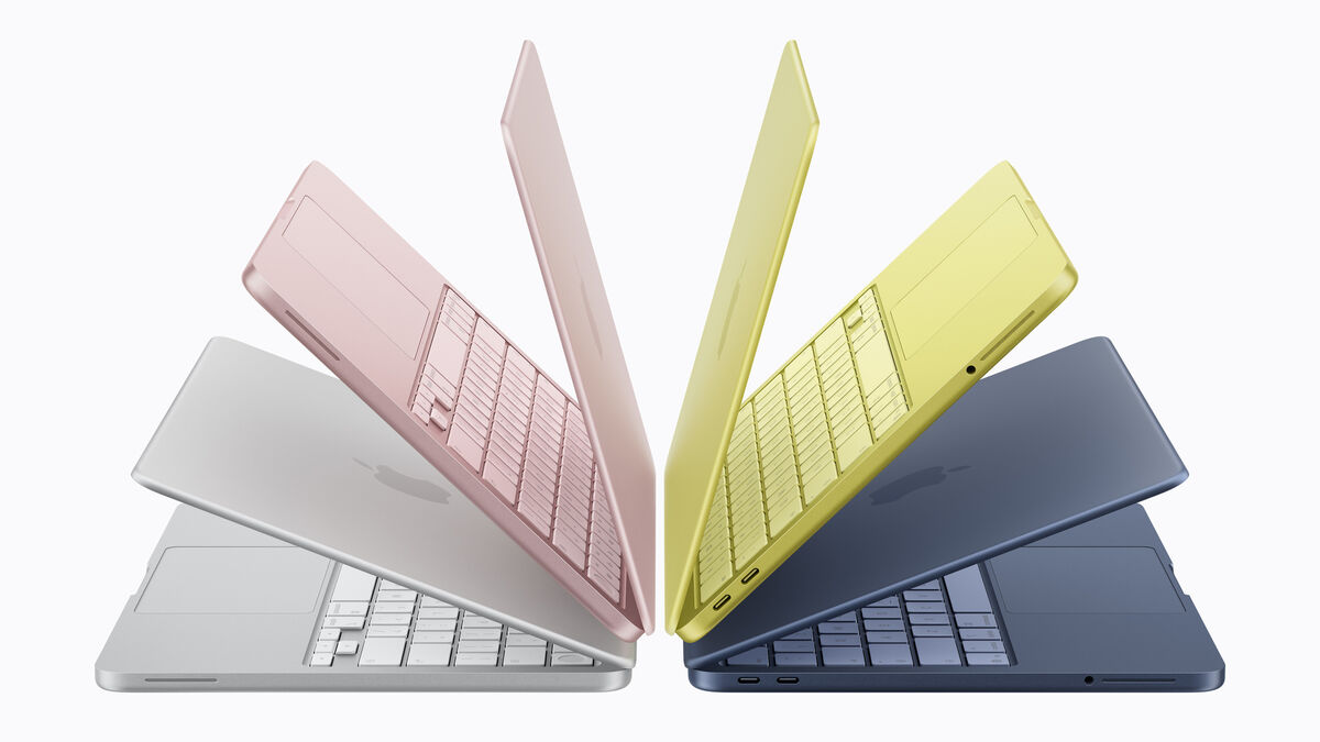 MacBook Neo comes in four colours — silver, blush, citrus, and indigo. Picture: Apple MacBook Neo comes in four colours — silver, blush, citrus, and indigo. Picture: Apple